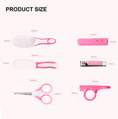 SYGA 6 Pcs Health Care Kit for Newborn Baby Kids Nail Hair Grooming Brush - Blue