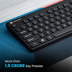 Portronics Bubble Multimedia Wireless Keyboard 2.4 GHz & Bluetooth 5.0 Connectivity, Noiseless Experience, Compact Size for iOS iPad Air, Pro, Mini, Android, Windows Tablets PC Smartphone(Black)
