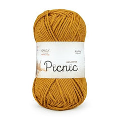 Ganga Acrowools Picnic is 100% Cotton and Crochet Yarn. Pack of 3 Balls - 50Gm Each Shade No - PIC015, Sterling Red