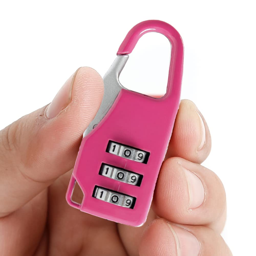 SYGA 3 Digit Combination Padlock Black Number Luggage Travel Code Lock - Black, 54mm