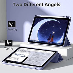 ProElite Case for iPad Air 11 Inch M4/M3/M2 2026/2025/2024, iPad Air 10.9 inch 5th/4th Gen & iPad Pro 11 inch 4th/3rd Gen 2022 case Cover, Transparent Smart Flip Cover with Pencil Holder, Lavender
