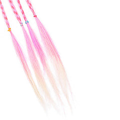 SYGA Cute Girl Colorful Wig Hair Rope Princess Twisted Braid Elastic Hairband Ponytail Headdress Fashionable Children's Hair Accessories(Gradient Pink Gold)