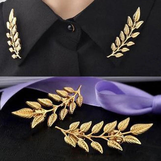 SYGA Leaf Brooch For Men And Women Brooch Pin For Shirts, Sweaters, Collar Pins, Collar Buttons(Gold)