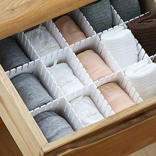 SYGA 4 pcs DIY Plastic Grid Drawer Divider Household Storage Strips_Large (Blue,47 CM*7CM)
