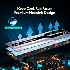 Gigastone M.2 SSD 1TB PCIe 3.0 NVMe SSD, up to 3,400MB/s, Internal Gaming Solid State Hard Drive Turbo Speed Heatsink Cooling Heat Dissipation PC Laptop Storage for Gamers Video Editing Creators