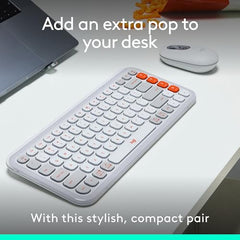 Logitech POP ICON Combo, Bluetooth Keyboard and Mouse Combo, Comfortable Typing, programmable Keys and Buttons, Quiet clicks, Easy-Switch up to 3 Devices - Graphite