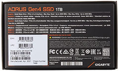GIGABYTE AORUS NVMe Gen4 M.2 2TB PCI-Express 4.0 Interface High Performance Gaming, 3D TLC NAND, External DDR Cache Buffer, SSD GP-AG42TB
