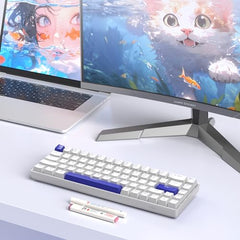 MageGee Portable 60% Mechanical Gaming Keyboard, MK-Box LED Backlit Compact 68 Keys Mini Wired Office Keyboard with Blue Switch for Windows Laptop PC Mac - Blue/White