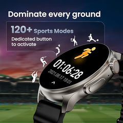 GOBOULT Crown R Pro 2 Smartwatch 1.43''HD AMOLED Display,BT Calling 5.2,600Nits Brightness,IP67,150+Watchfaces, 120+Sports Modes, AI Voice Assistant, SpO2 Monitoring(Charcoal Black)