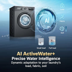 Bosch 7 kg 5 Star Front Load Fully-Automatic Washing Machine, Antibacterial Tech, AI ActiveWater, 15 Wash Programs, 53L Large Drum, SoftCare Paddle, Silver, WAJ24266IN (2026 Model)