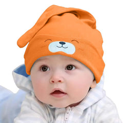 SYGA Baby Cap Cotton Small Cute Puppy Long Tailed Design Strechy Comfortable for Baby Sleep Cap 0-2 Years Black