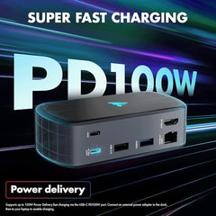 Type C 14 in 1 Wozoyo Docking Station, PD 100W, 2X4K@60Hz HDMI,4K DisplayPort, 2XType-C 10Gbps, USB 10Gbps, Gigabit Ethernet, AUX Port,Universally Compatible Thunderbolt 4,macOS,Windows,Android & iOS