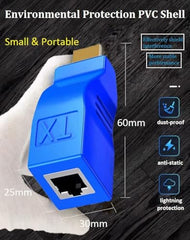 NEXSA HDMI to RJ45 Network Cable Extender Over Cat5e Cat6 30M Blue