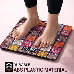 ANT Flora Mandala Digital Personal Weighing Scale for Body Weight | 180kg Capacity | 50g Accuracy | High Precision Strain Sensor | 4mm Tempered Glass | LCD Display | Auto On/Off | 40 Months Warranty