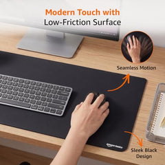 Amazon Basics Large Extended Computer Rectangular Mouse Pad, 16.7 x 35.7 inch, Black