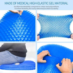 Medical Grade Gel Seat Cushion | Honeycomb Orthopedic Chair Cushion | Breathable Cooling Seat Pad | Non Slip Washable Cover | Office Car Wheelchair Travel Support | Pressure Relief Cushion | Blue