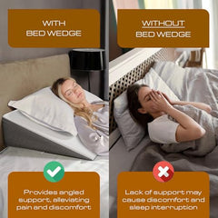 Orthowala Premium Adjustable Bed Wedge Pillow with Headrest – Memory Foam Support for Acid Reflux, Snoring, Back & Leg Pain – 2 Years Warranty