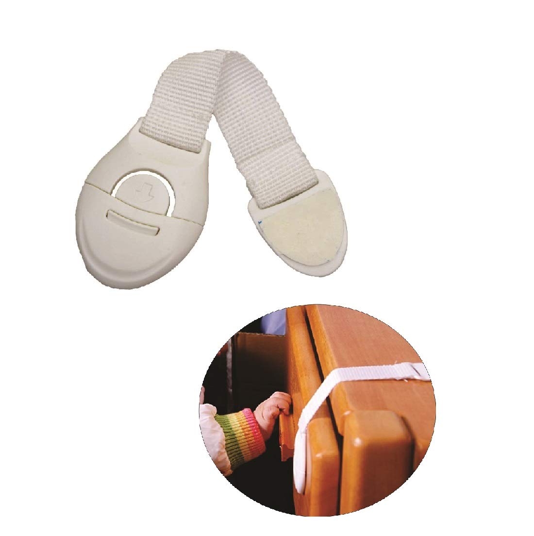SYGA Baby Safty Locks for Infant Baby Safety Door, Drover,Lock (White) - Pack of 8