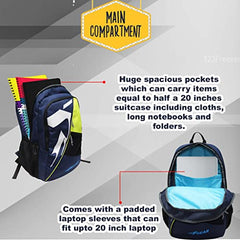 F Gear Colorado Nvy ylw 39L Large Casual backpack with Organizer Bottle compartment Water resistant lightweight, Gifts for Men Women Boys Girls Adults, College/School/Tuition/Travel Bag