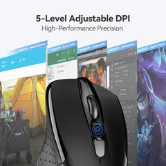TECKNET Wireless Mouse, 2.4G Ergonomic Computer Mouse, 2600 DPI, Green