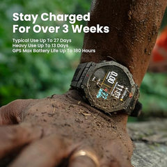 Amazfit T-Rex 3 Smartchoice Outdoor Rugged Military 48mm smart Watch Built in GPS, 27 Days Battery Life, Offline Maps, 2000 Nits Brightness, 10 ATM, AI Coach, for iOS & Android (Onyx)