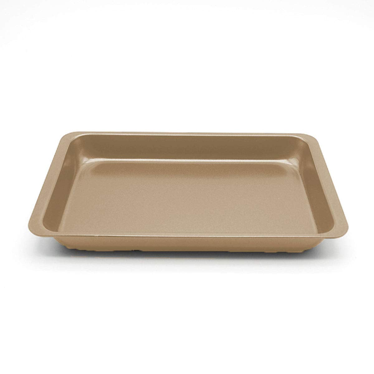 SYGA 11 inch Rectangular Carbon Steel Non-Stick bakeware Cake and Cookies Baking Oven use Plate (Champagne Gold)