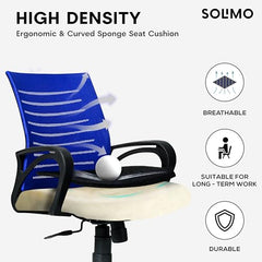 Amazon Brand - Solimo Worklo Mid Back Office Chair for Work from Home | Study | Revolving | Computer (Heavy Duty Powder Coated Metal Base, Stylish Black Mesh)