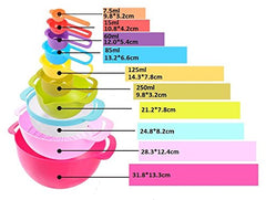 Syga 10 Pcs Colorful Mixing Bowls Set with Measuring Cups