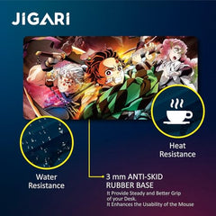 JIGARI Extended Anime Large Mouse Pad (11 x 23 Inch) | Gaming Mousepad for Laptop, Desktop & Keyboard | Smooth Surface | Anti-Slip Rubber Base (Zoro - Sword Master - One Piece (P08))