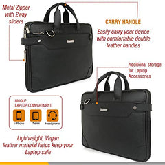 Zipline Laptop bags for men office use | Faux Leather Laptop Bag for Man - Fits 14/15.6/16 inch Laptop, Macbook, Macbook Pro Messenger Bags for Mens (1-Tan Bag)