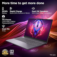 Lenovo IdeaPad Slim 3 Smartchoice 13th Gen Intel Core i7-13620H 15.3 inch (38.8cm) WUXGA IPS Laptop (16GB RAM/512GB SSD/Windows 11/Office 24/Metal A Cover/Backlit Keyboard/Luna Grey/1.6Kg), 83K101JGIN
