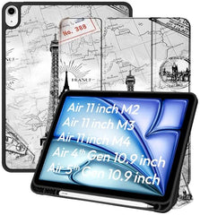 Robustrion Case Cover for iPad Air 11 inch Cover M4 / M3 / M2 / iPad Air 5th Generation Cover/iPad Air 4th Generation with [Pencil Holder] for iPad Air 11 inch M4 M3 M2 /Air 4 5 10.9" - Black