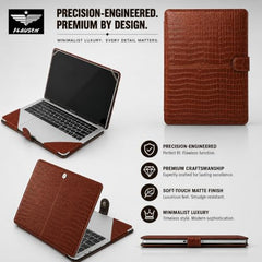 Flausen Croco Laptop Case Cover for Acer Aspire Lite Al15-52 15.6 Inch, Brown