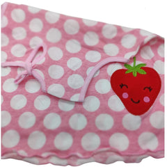 MOMISY Baby Girl Sleeveless Summer Frock A-Line Polka Dot with Strawberry Design-White and Pink,1 to 2 Years