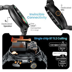 GOBOULT Crown R Pro 2 Smartwatch 1.43''HD AMOLED Display,BT Calling 5.2,600Nits Brightness,IP67,150+Watchfaces, 120+Sports Modes, AI Voice Assistant, SpO2 Monitoring(Charcoal Black)