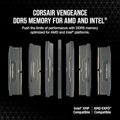 CORSAIR Vengeance DDR5 32GB (2 x 16GB) 6000MHz CL38-44-44-96 1.35V Intel XMP 3.0 AMD Expo Computer Desktop Memory – Gray