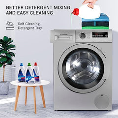Bosch 7 kg 5 Star Front Load Fully-Automatic Washing Machine, Antibacterial Tech, AI ActiveWater, 15 Wash Programs, 53L Large Drum, SoftCare Paddle, Silver, WAJ24266IN (2026 Model)