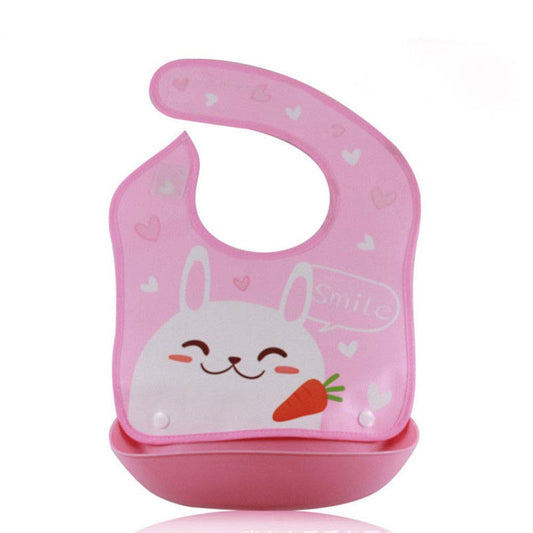 Syga Baby Bib 1 Piece Waterproof Silicone Roll up Washable Baby Feeding Eating Bib for 6 Months to 2 Years Unisex Baby (Multicolour)