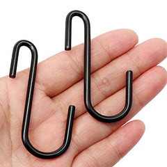 YourGift Steel 10 Pack Heavy Duty S Hooks Black S Shaped Hooks Hanging Hangers Hooks For Kitchen, Bathroom, Bedroom And Office: Pan, Pot, Coat, Bag, Plants(10 Pack/S Hook/Black/2.4 Inch)