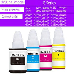 R C Print Compatible Refill Ink Bottles for Canon G Series Printer PIXMA G1000 G1010 G2000 G2002 G2010 G2012 G3000 G3010 G3012 G4000 G4010 (2 Black Bottles 70ML Each, Black)