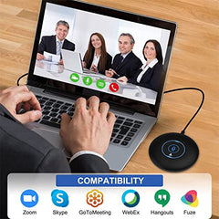 Audio Array Wireless Conference Microphone with Speaker | Bluetooth, USB & 4 Mics | 360° Pickup Upto 4M | Noise Reduction & Enhanced Voice | Portable Speakerphone for Video Calls/Zoom Meeting | AM-W45