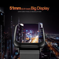 Fire-Boltt Ninja Call Pro Max Ultra Bluetooth Calling Smart Watch, 2.01" HD Display, 120+ Sports Modes, Health Suite, AI Voice Assistance, SpO2 Smartwatch for Men & Women - Black Link