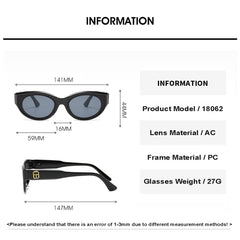 SYGA Style Retro Cat-Eye Sunglasses For Women, High-End Sense Ins Concave Shape Sunglasses (Black)