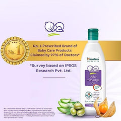 Himalaya Baby Massage Oil 200ml | All-round growth | Strong Bones & Muscles | Ashwagandha, Country Mallow & Aloe Vera | No.1 Dr. Recommended Brand| Vitamin E | 99% NOI | Mineral oil free