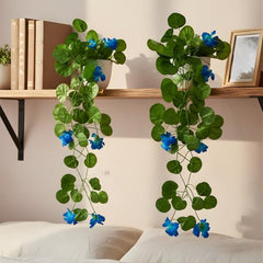 fancymart Artificial Flower Plant Home Décor with Small Size Pot | Pack of 2 | Plant Hanging for Home Decor | Office Decor (DESIGN-01)