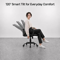 CELLBELL Desire C104 Mesh Mid Back Chair | Ergonomic Office, Study, Revolving, Computer Chair for Work from Home Heavy Duty Metal Base, Seat Height Adjustable (Black)
