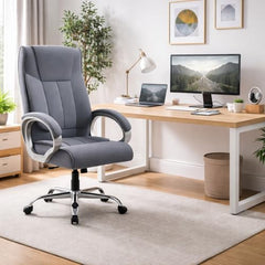 INNOWIN Profit High Back Orthopedic Boss Chair with 3 Year Limited Warranty | Leatherette Office Chair | Ergonomic Executive Chair with Spacious Cushioned Seat | Heavy Duty Metal Base | Grey