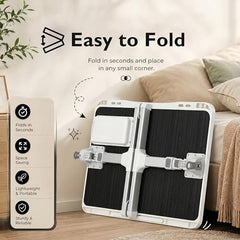 StarAndDaisy T9 Foldable Bed Table for Laptop & Study, 4-Level Adjustable Angled Tabletop, Large Desktop Surface with Anti-Slip Stopper, Tablet & Phone Slot, Storage Drawer, Stable Legs, PP & TPE