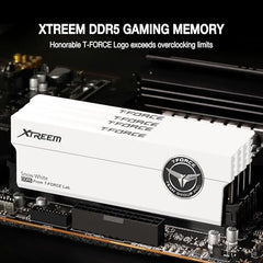 TEAMGROUP T-Force XTREEM DDR5 Ram 48GB (2x24GB) 8000MHz PC5-64000 CL38 M-DIE Desktop Memory Module Ram for Intel XMP 3.0 & AMD Expo Compatible White FFWD548G8000HC38EDC01