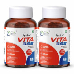 Fytika Vita 365-120 Tablets (Pack of 2) | Multivitamin For Men and Women | With Ashwagandha, Ginseng, Probiotics & Prebiotics and Biotin| Enhances Energy, Stamina, Immunity and Digestion